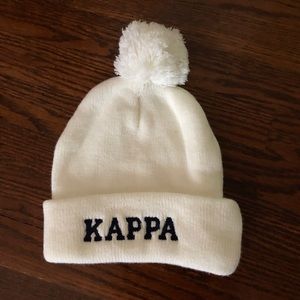 Kappa Kappa Gamma KKG White Hat w/ Pom Pom